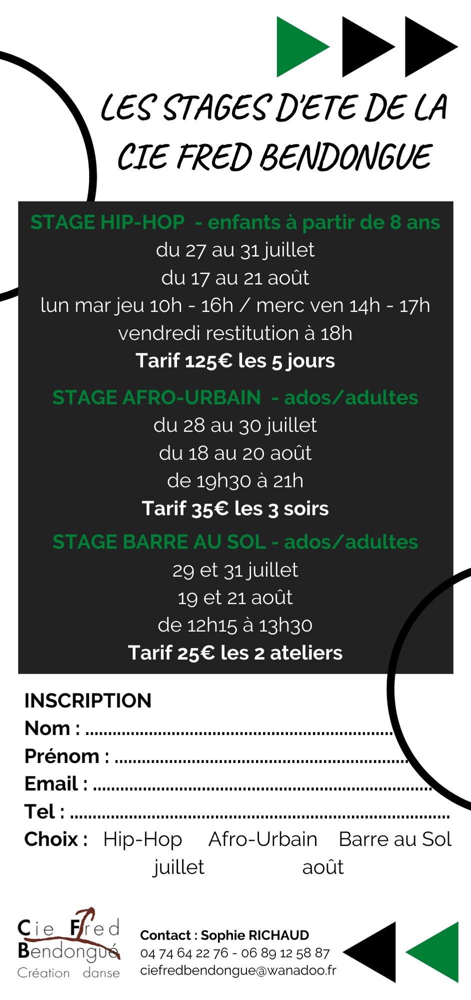 LES STAGES DE L'ETE